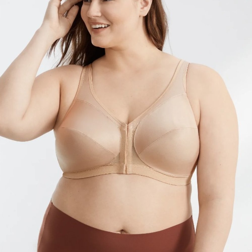 GLAMORISE  MagicLift Front-Close Posture Back Wire-Free Bra - Size 38K NWOT